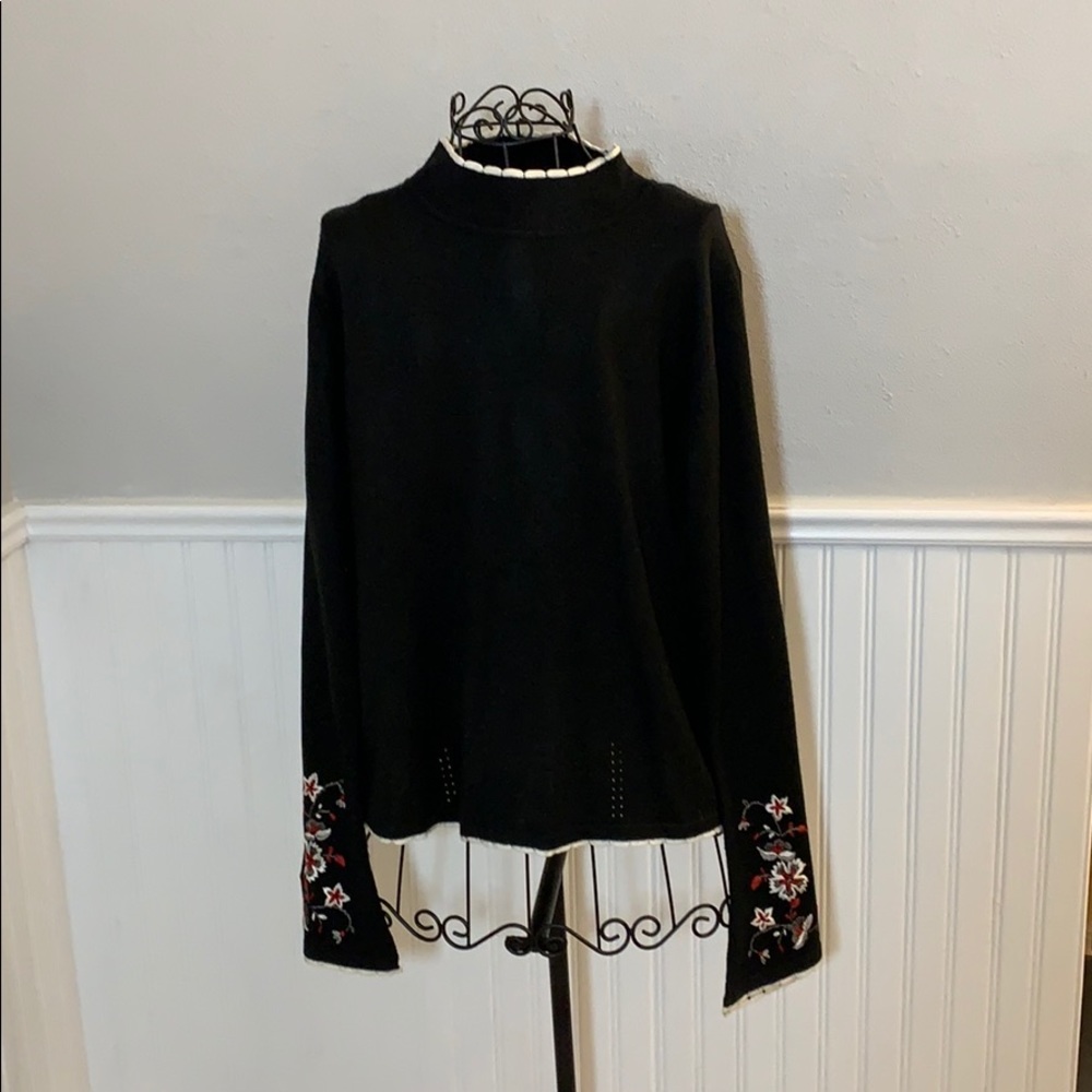 💚 Moonlight Bay BlackEmbroiderSweater WomenXL